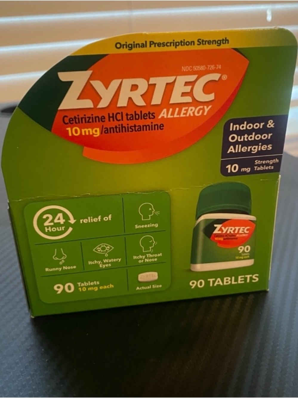 Zyrtec 10 mg Allergy Tablets, 90 Count - Exp 2027